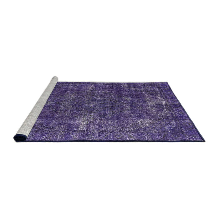 Sideview of Machine Washable Industrial Modern Purple Sage Bush Purple Rug, wshurb1319