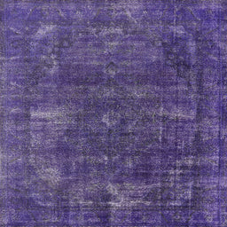 Square Machine Washable Industrial Modern Purple Sage Bush Purple Rug, wshurb1319