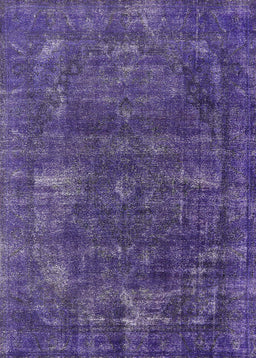 Machine Washable Industrial Modern Purple Sage Bush Purple Rug, wshurb1319