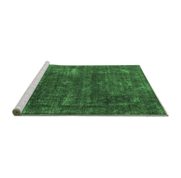 Sideview of Machine Washable Oriental Emerald Green Industrial Area Rugs, wshurb1319emgrn