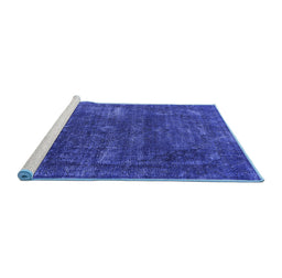 Sideview of Machine Washable Oriental Blue Industrial Rug, wshurb1319blu