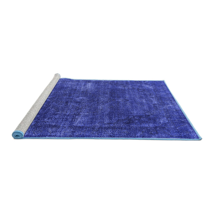 Sideview of Machine Washable Oriental Blue Industrial Rug, wshurb1319blu