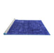 Sideview of Machine Washable Oriental Blue Industrial Rug, wshurb1319blu