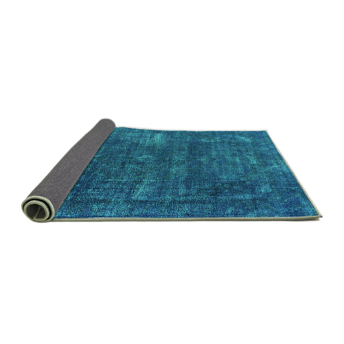Sideview of Oriental Turquoise Industrial Rug, urb1319turq