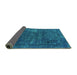 Sideview of Oriental Turquoise Industrial Rug, urb1319turq