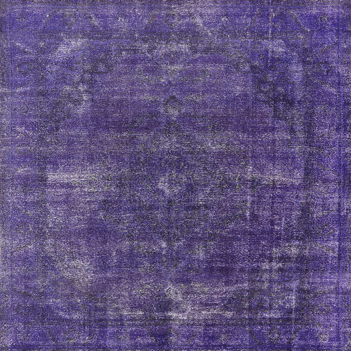 Square Mid-Century Modern Purple Oriental Rug, urb1319