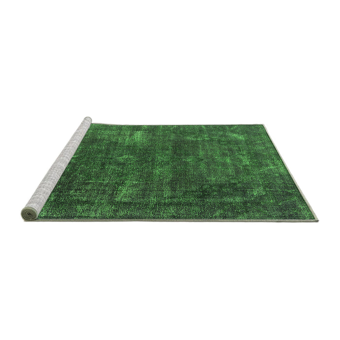 Sideview of Machine Washable Oriental Green Industrial Area Rugs, wshurb1319grn