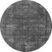 Round Oriental Gray Industrial Rug, urb1319gry