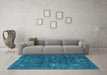 Machine Washable Oriental Turquoise Industrial Area Rugs in a Living Room,, wshurb1319turq