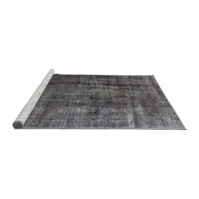 Sideview of Machine Washable Industrial Modern Black Rug, wshurb1320