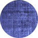 Round Oriental Blue Industrial Rug, urb1320blu