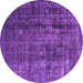 Round Oriental Purple Industrial Rug, urb1320pur