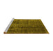 Sideview of Machine Washable Oriental Yellow Industrial Rug, wshurb1320yw