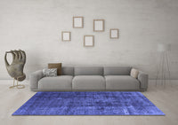 Machine Washable Oriental Blue Industrial Rug, wshurb1320blu