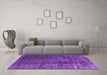 Machine Washable Oriental Purple Industrial Area Rugs in a Living Room, wshurb1320pur