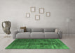 Machine Washable Oriental Emerald Green Industrial Area Rugs in a Living Room,, wshurb1320emgrn