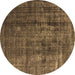 Round Oriental Brown Industrial Rug, urb1320brn