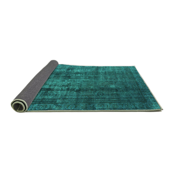 Sideview of Oriental Turquoise Industrial Rug, urb1320turq