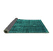 Sideview of Oriental Turquoise Industrial Rug, urb1320turq