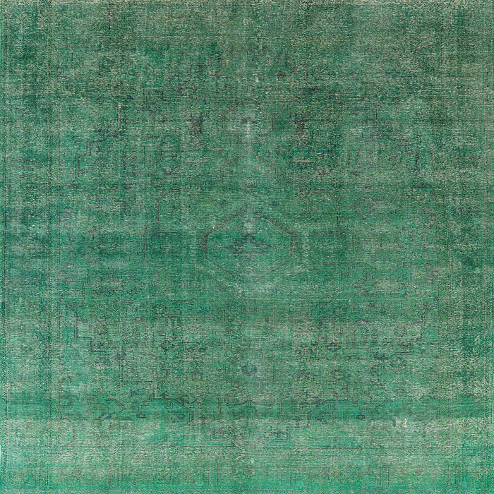 Square Machine Washable Industrial Modern Sea Green Rug, wshurb1321