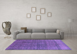 Machine Washable Oriental Purple Industrial Area Rugs in a Living Room, wshurb1321pur