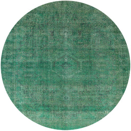 Round Machine Washable Industrial Modern Sea Green Rug, wshurb1321