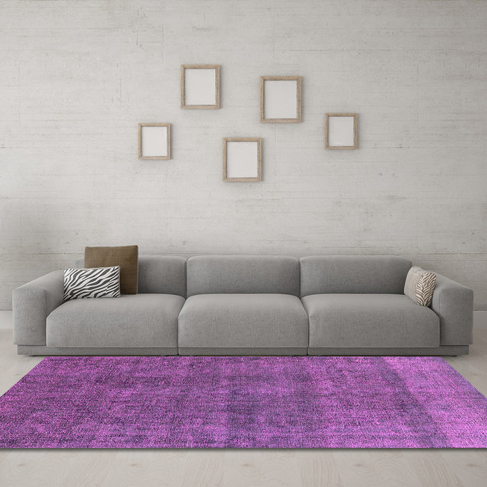 Machine Washable Oriental Pink Industrial Rug in a Living Room, wshurb1321pnk