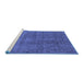 Sideview of Machine Washable Oriental Blue Industrial Rug, wshurb1321blu