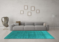 Machine Washable Oriental Light Blue Industrial Rug, wshurb1321lblu