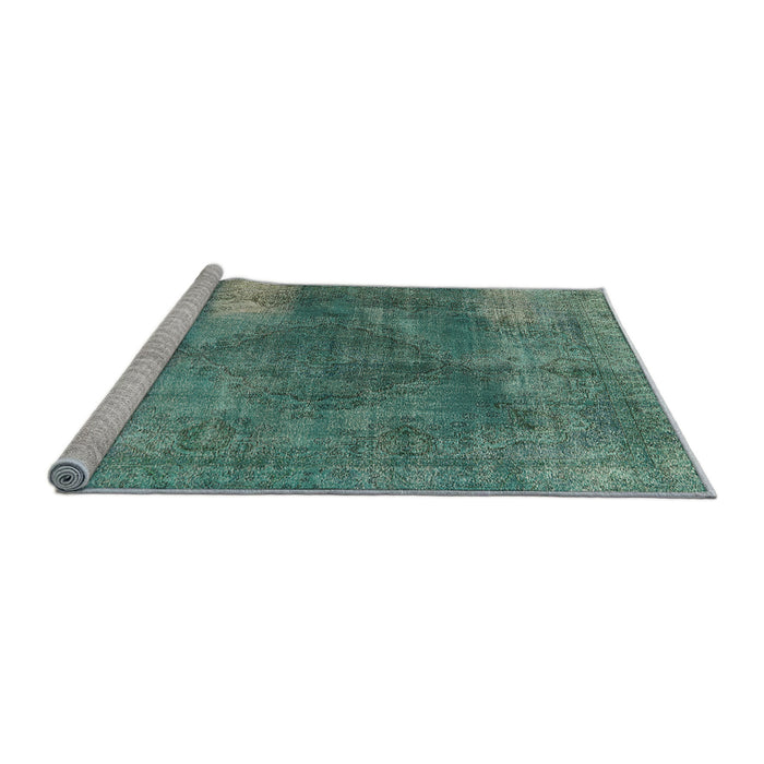 Sideview of Machine Washable Industrial Modern Sea Green Rug, wshurb1322