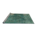 Sideview of Machine Washable Industrial Modern Sea Green Rug, wshurb1322