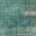 Square Machine Washable Industrial Modern Sea Green Rug, wshurb1322