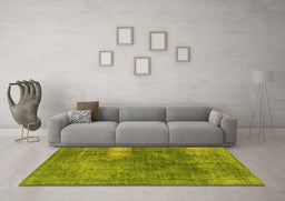 Machine Washable Oriental Yellow Industrial Rug in a Living Room, wshurb1322yw