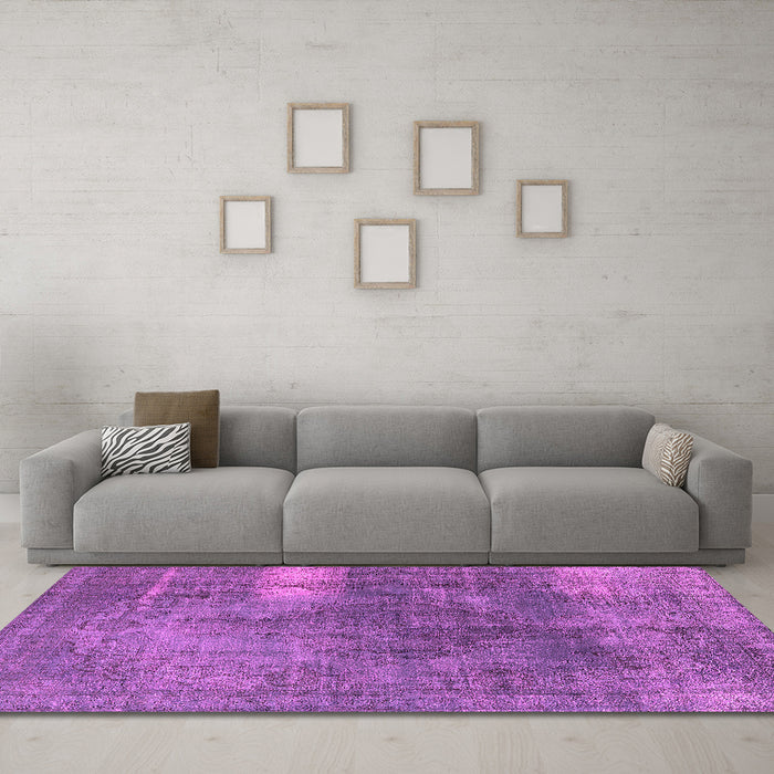 Machine Washable Oriental Pink Industrial Rug in a Living Room, wshurb1322pnk