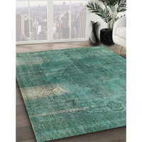 Mid-Century Modern Sea Green Oriental Rug, urb1322