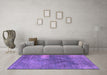 Machine Washable Oriental Purple Industrial Area Rugs in a Living Room, wshurb1322pur