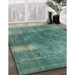 Machine Washable Industrial Modern Sea Green Rug in a Family Room, wshurb1322