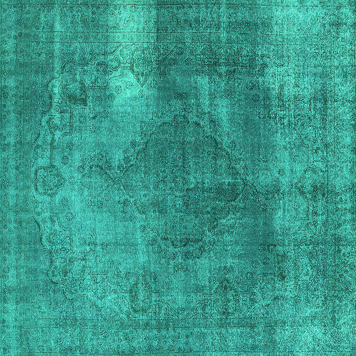 Square Oriental Turquoise Industrial Rug, urb1322turq