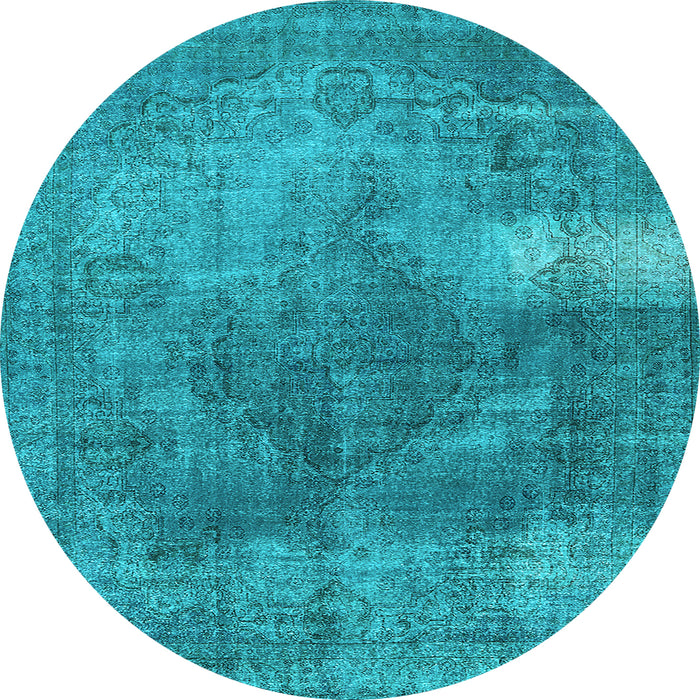 Round Oriental Light Blue Industrial Rug, urb1322lblu