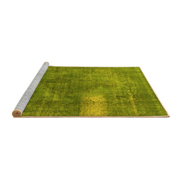 Sideview of Machine Washable Oriental Yellow Industrial Rug, wshurb1322yw