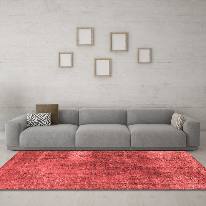 Industrial Red Washable Rugs