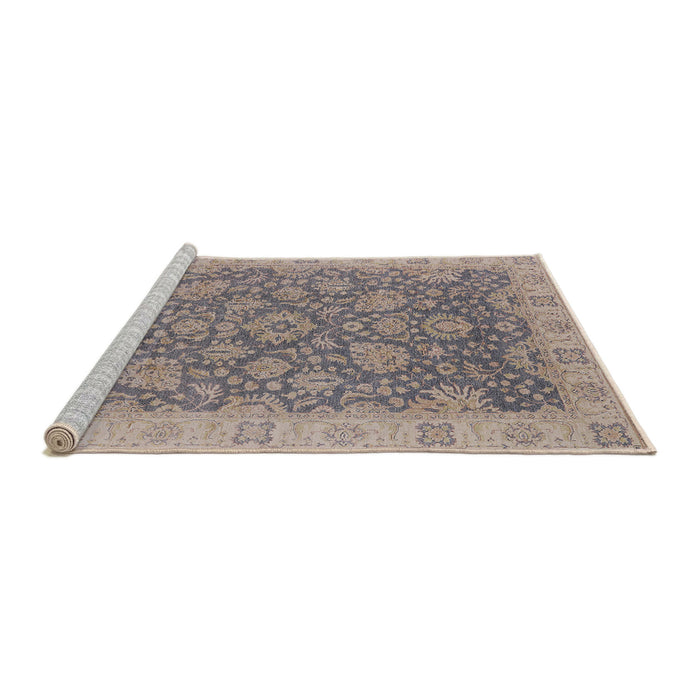 Sideview of Machine Washable Industrial Modern Mauve Taupe Purple Rug, wshurb1323