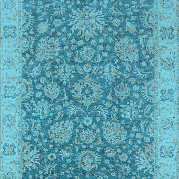 Machine Washable Oriental Light Blue Industrial Rug, wshurb1323lblu