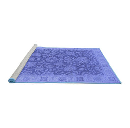 Sideview of Machine Washable Oriental Blue Industrial Rug, wshurb1323blu