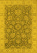 Machine Washable Oriental Yellow Industrial Rug, wshurb1323yw