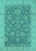 Machine Washable Oriental Turquoise Industrial Area Rugs, wshurb1323turq