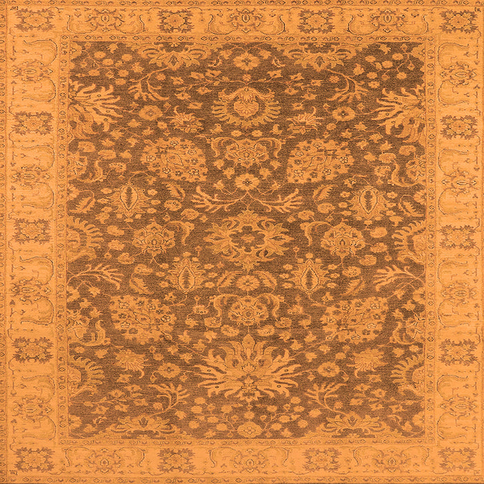 Square Machine Washable Oriental Orange Industrial Area Rugs, wshurb1323org
