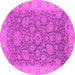 Round Oriental Pink Industrial Rug, urb1323pnk