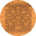 Round Oriental Orange Industrial Rug, urb1323org