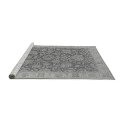 Sideview of Machine Washable Oriental Gray Industrial Rug, wshurb1323gry